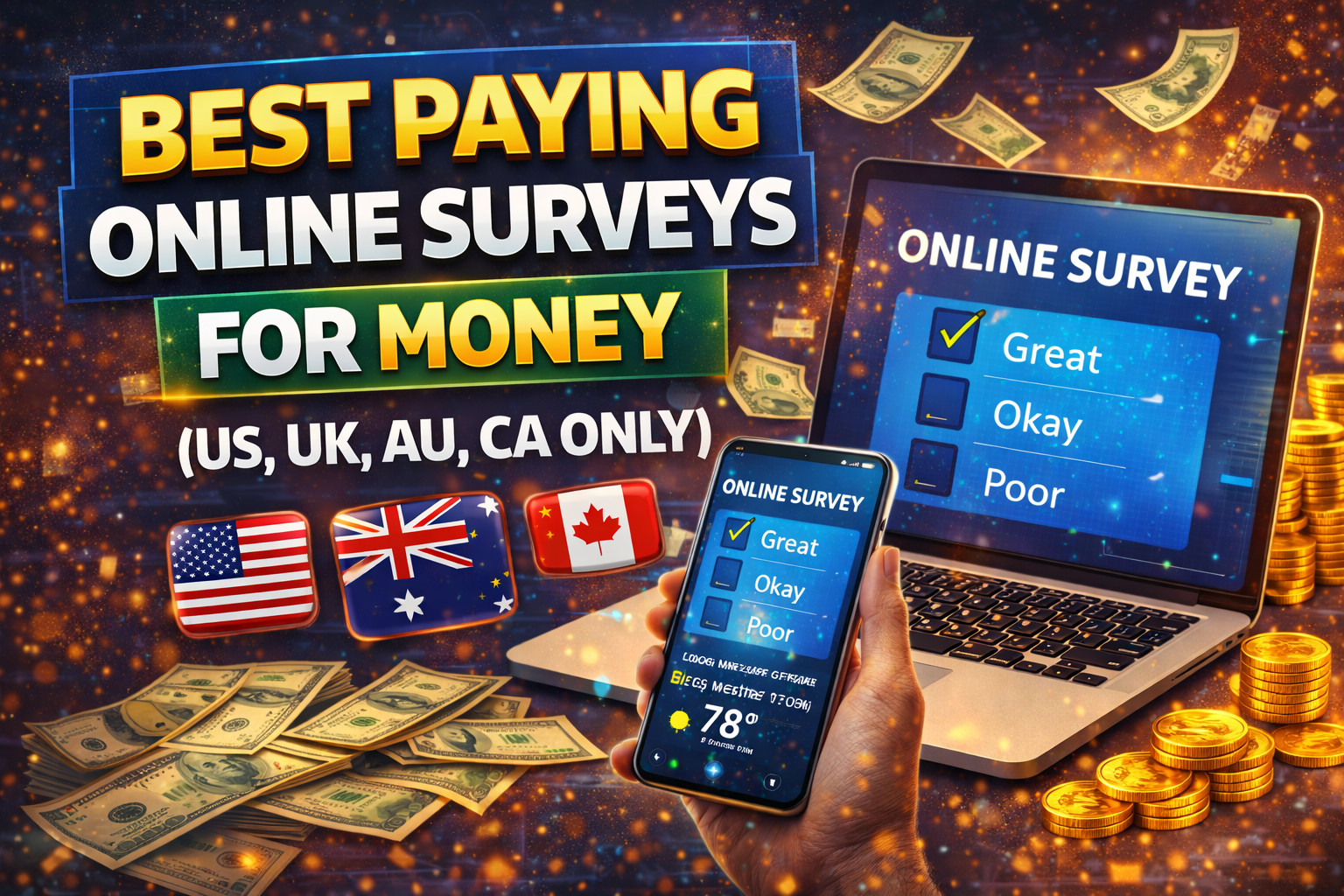 Best Paying Online Surveys for Money (US, UK, AU, CA Only)