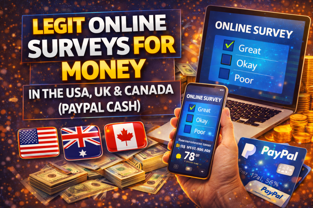 Legit Online Surveys for Money in the USA, UK & Canada (PayPal Cash)