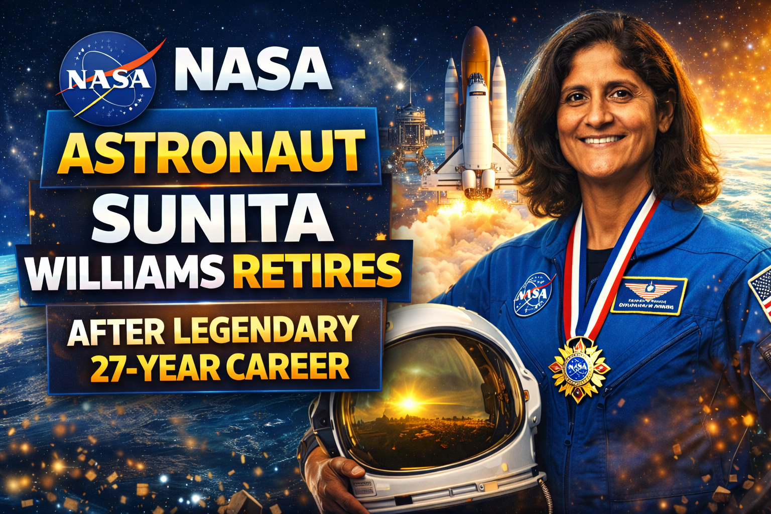 NASA Astronaut Sunita Williams Retires After Legendary 27-Year Career
