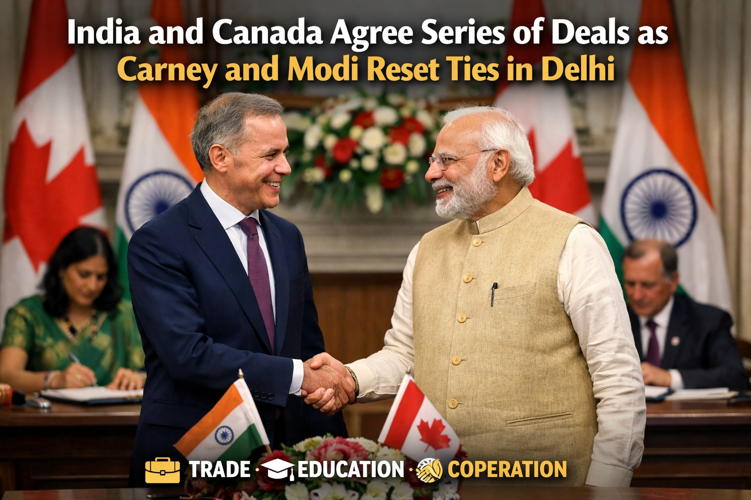 India and Canada Agree Series of Deals as Carney and Modi Reset Ties in Delhi