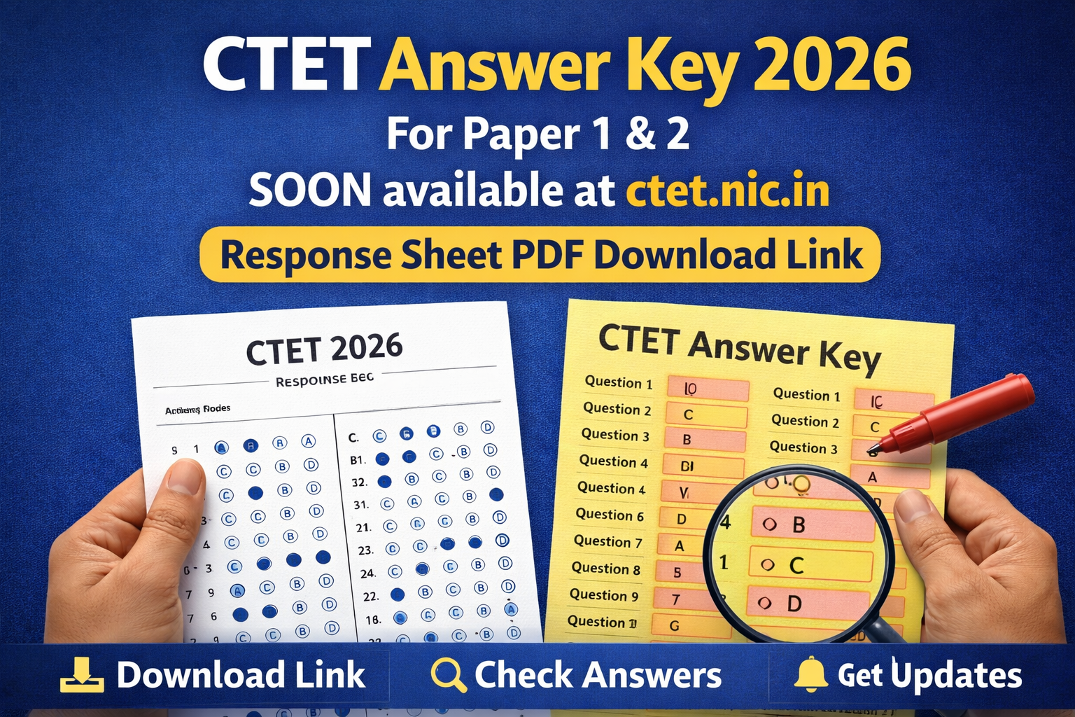 CTET Answer Key 2026 (Paper 1 & 2)